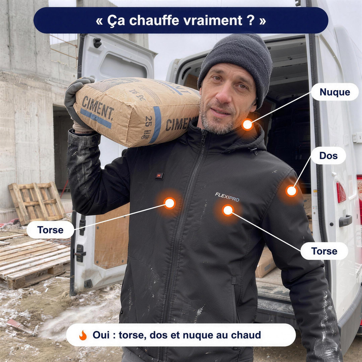 Veste Chauffante de Chantier – FLEXIPRO