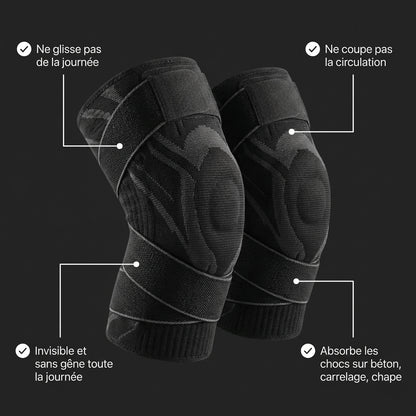 Genouillère pour artisans — protection toute la journée sans douleur ni sangle