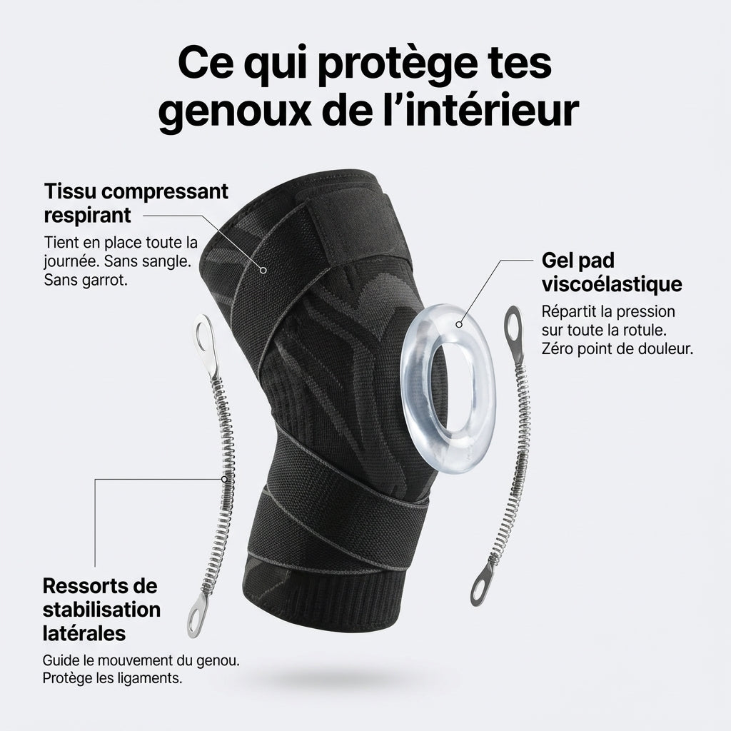 Genouillère pour artisans — protection toute la journée sans douleur ni sangle