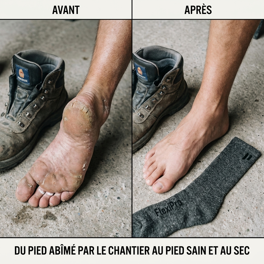 Chaussettes de Chantier Alpaga FlexiPro — Anti-humidité & Anti-odeur