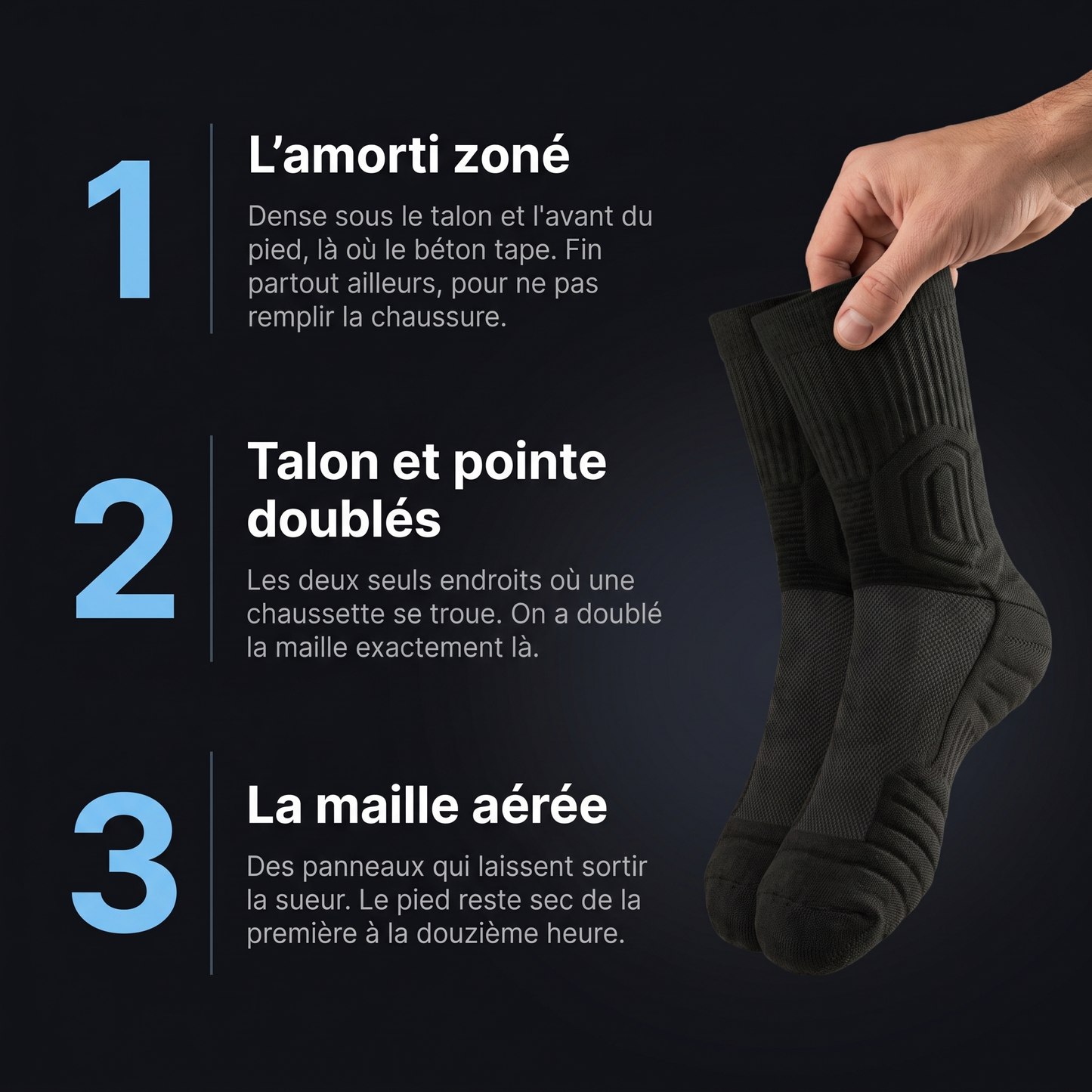 Chaussettes de travail renforcées